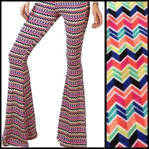 Colorful Chevron Flare Pants